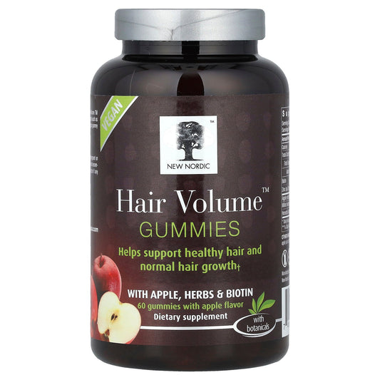 New Nordic, Hair Volume™ Gummies with Apple, Herbs & Biotin, 60 Gummies