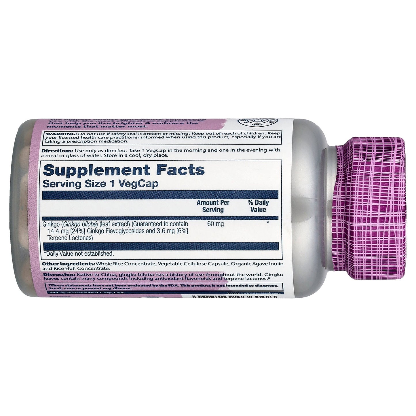 Solaray, Vital Extracts, Ginkgo Biloba, 60 mg, 60 VegCaps