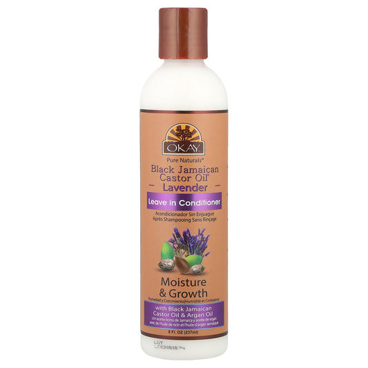 Okay Pure Naturals, Black Jamaican Castor Oil® , Leave in Conditioner, Lavender, 8 fl oz (237 ml)