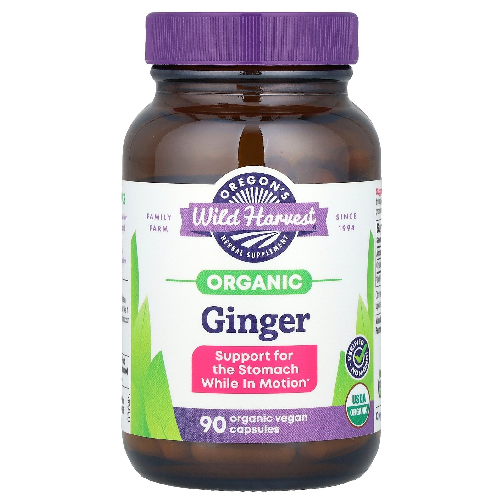 Oregon's Wild Harvest, Organic Ginger, 90 Vegan Capsules