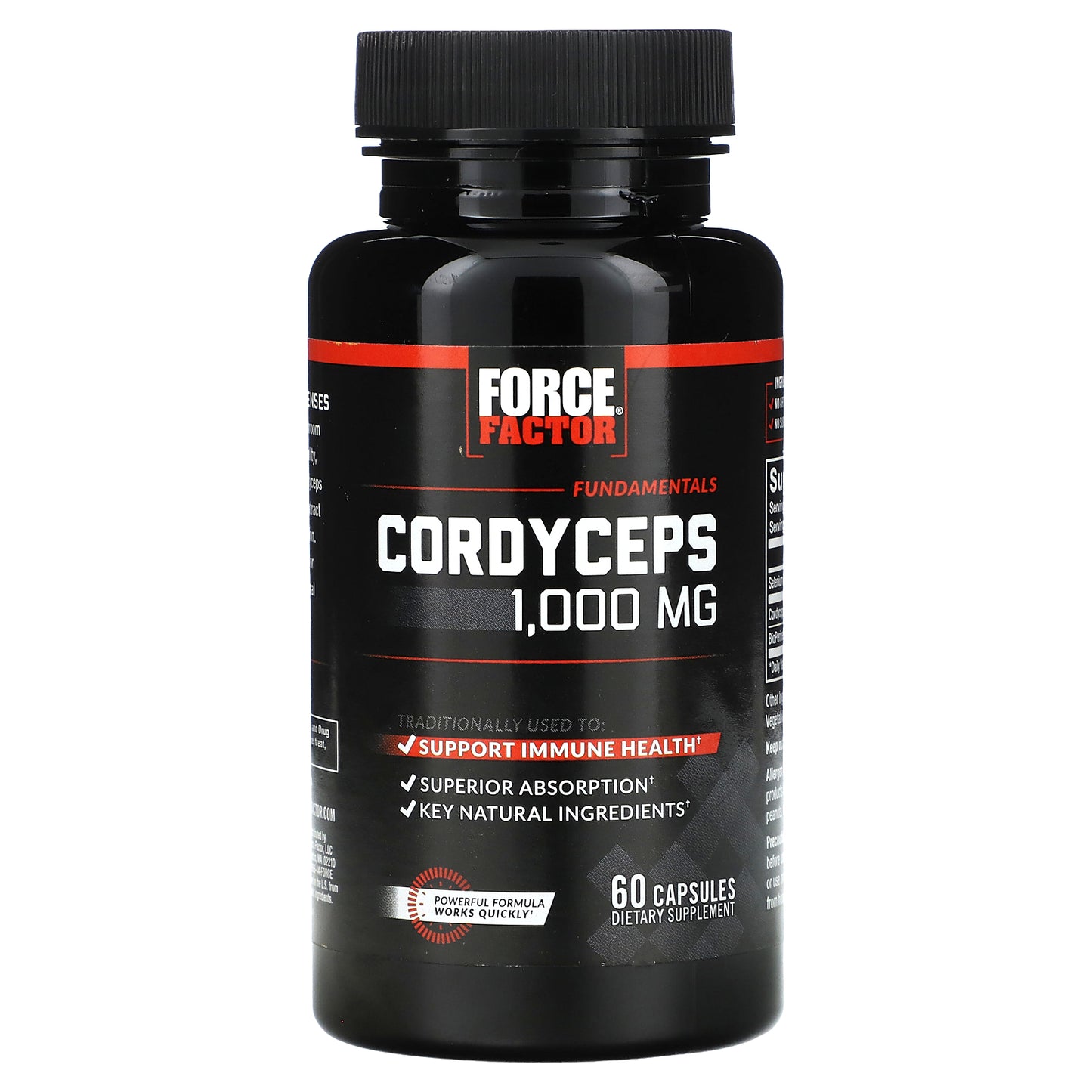 Force Factor, Fundamentals, Cordyceps, 1,000 mg, 60 Capsules (500 mg per Capsule)