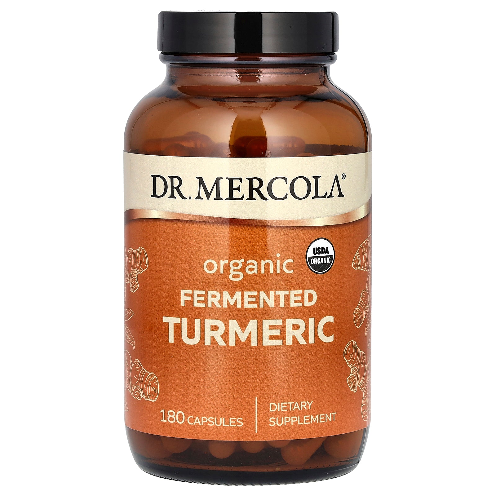 Dr. Mercola, Organic Fermented Turmeric, 180 Capsules