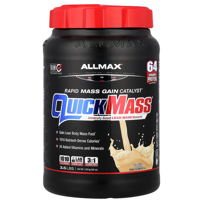 ALLMAX, QuickMass®, Rapid Mass Gain Catalyst, Vanilla, 3.5 lbs (1.59 kg)