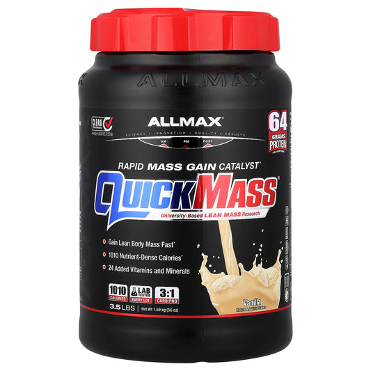 ALLMAX, QuickMass®, Rapid Mass Gain Catalyst, Vanilla, 3.5 lbs (1.59 kg)