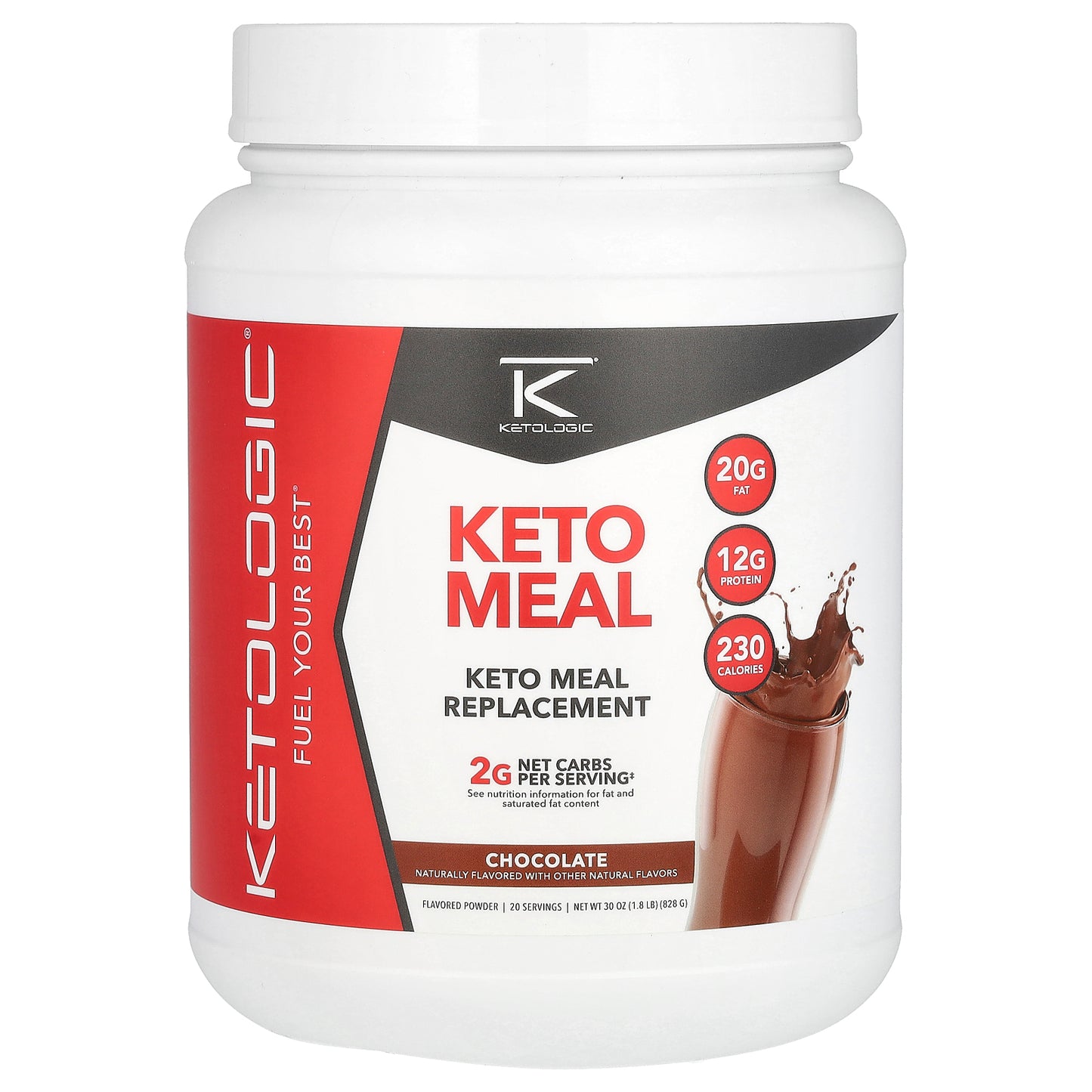 KetoLogic, KetoMeal, Meal Replacement, Chocolate, 1.8 lb (828 g)