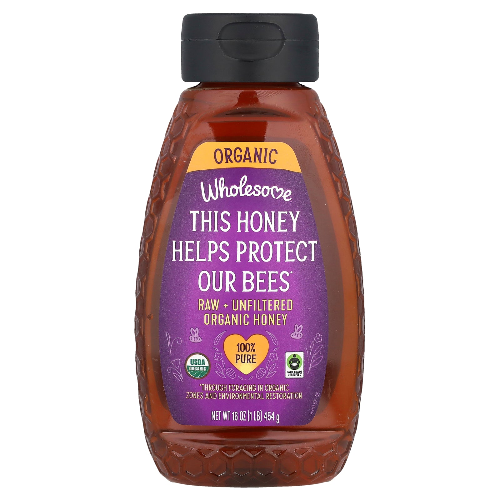 Wholesome Sweeteners, Raw + Unfiltered Organic Honey, 16 oz (454 g)