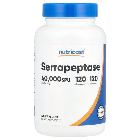 Nutricost, Serrapeptase, 20 mg (40,000 SPU), 120 Capsules