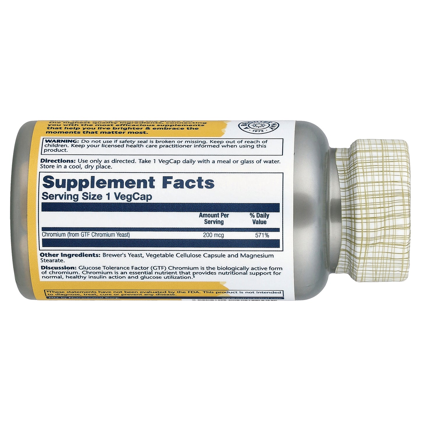 Solaray, GTF Chromium, 200 mcg, 100 VegCaps