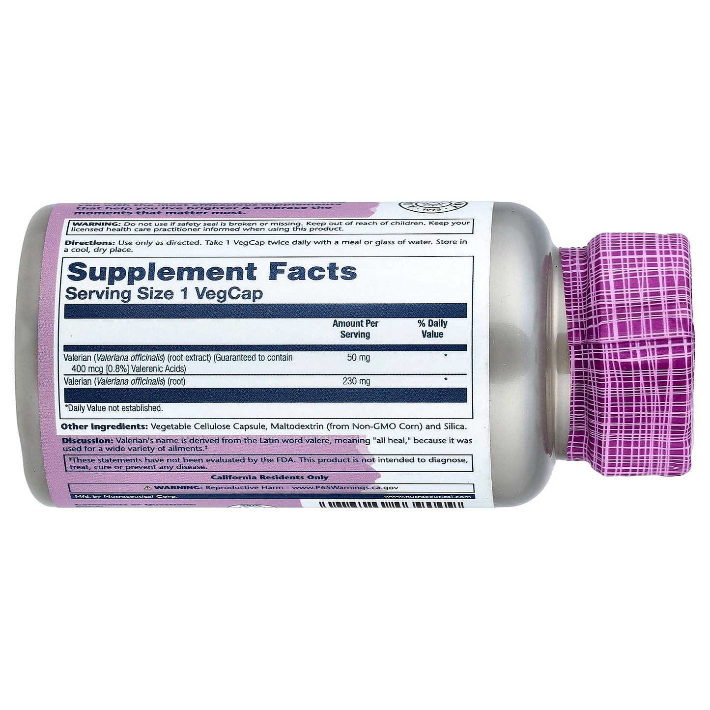 Solaray, Vital Extracts, Valerian, 60 VegCaps