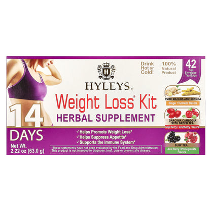 Hyleys Tea, 14 Days Weight Loss Kit, 42 Tea Bags, 2.22 oz (63 g)