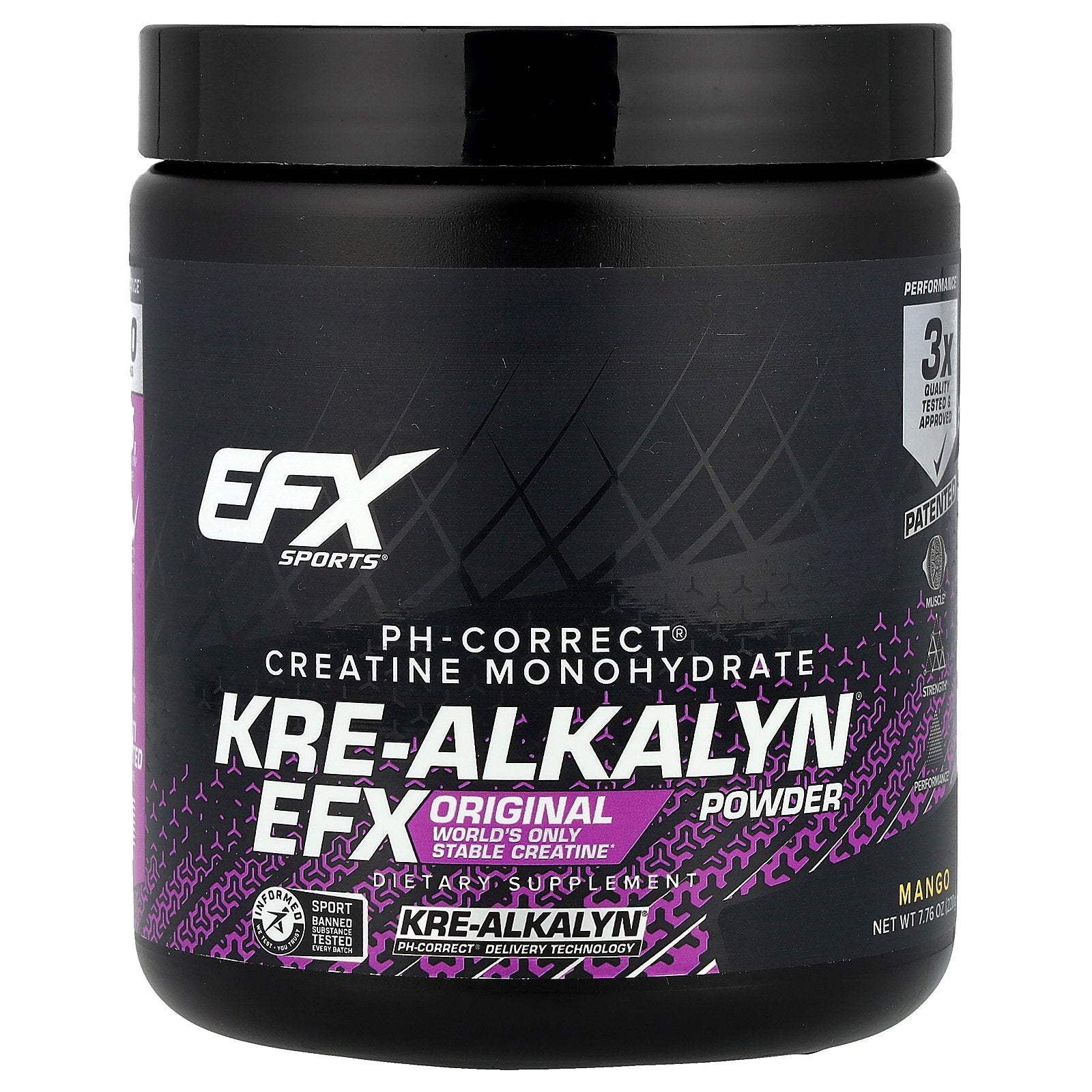EFX Sports, Kre-Alkalyn EFX Powder, Mango, 7.76 oz (220 g)