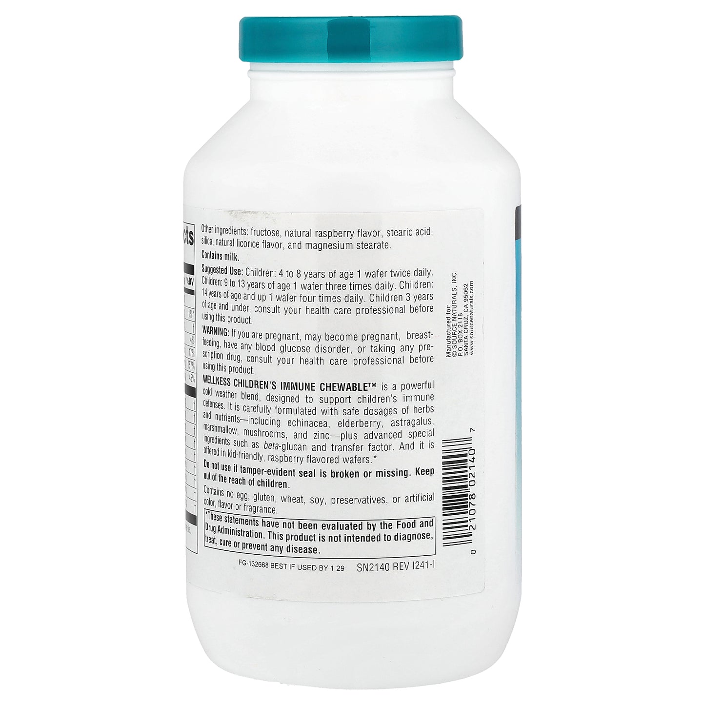 Source Naturals, Wellness Children's Immune Chewable™, Berry, 120 Wafers