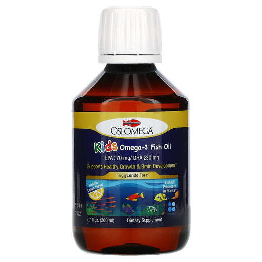 Oslomega, Norwegian Kids Omega-3 Fish Oil, Natural Lemon Flavor, 6.7 fl oz (200 ml)