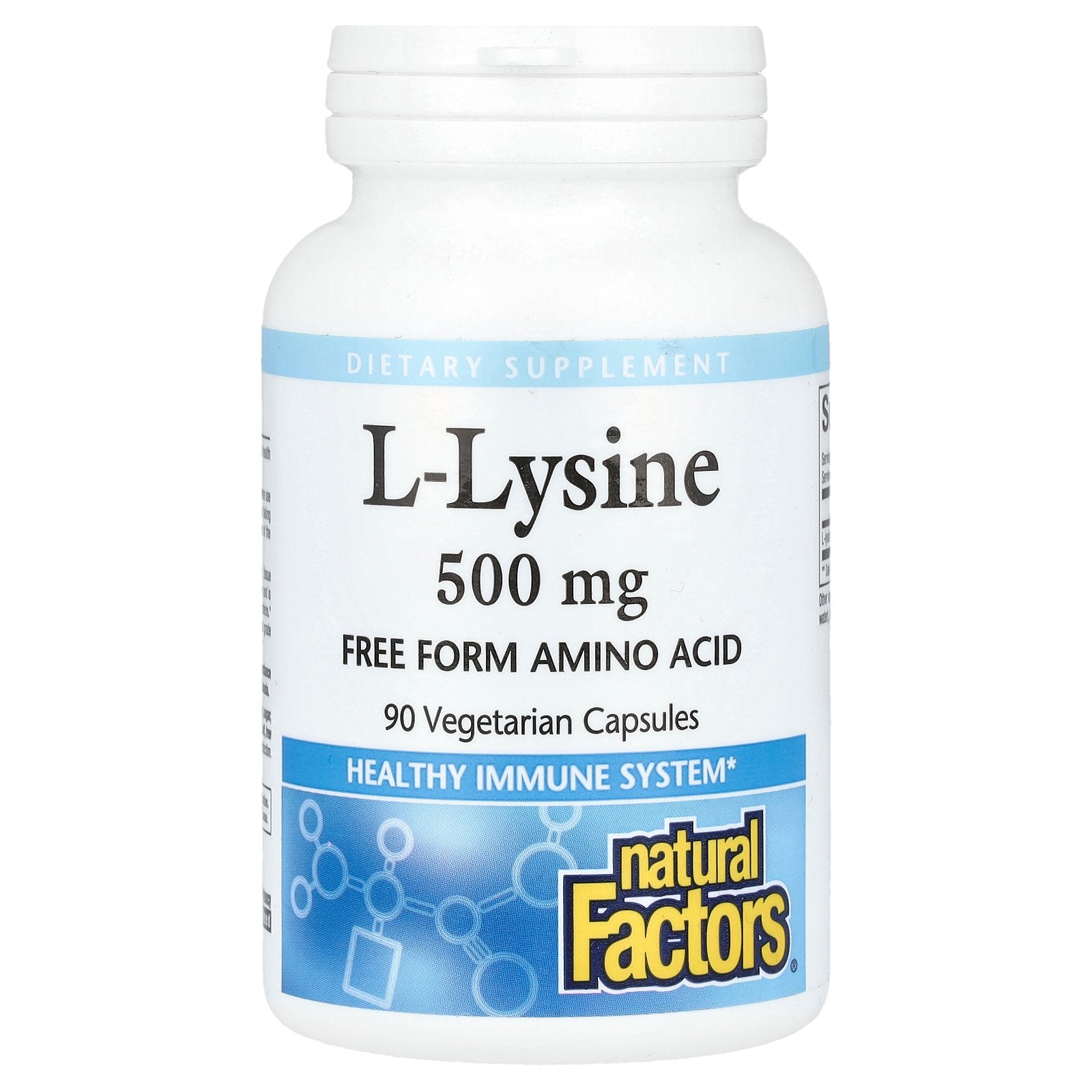 Natural Factors, L-Lysine, 500 mg, 90 Vegetarian Capsules