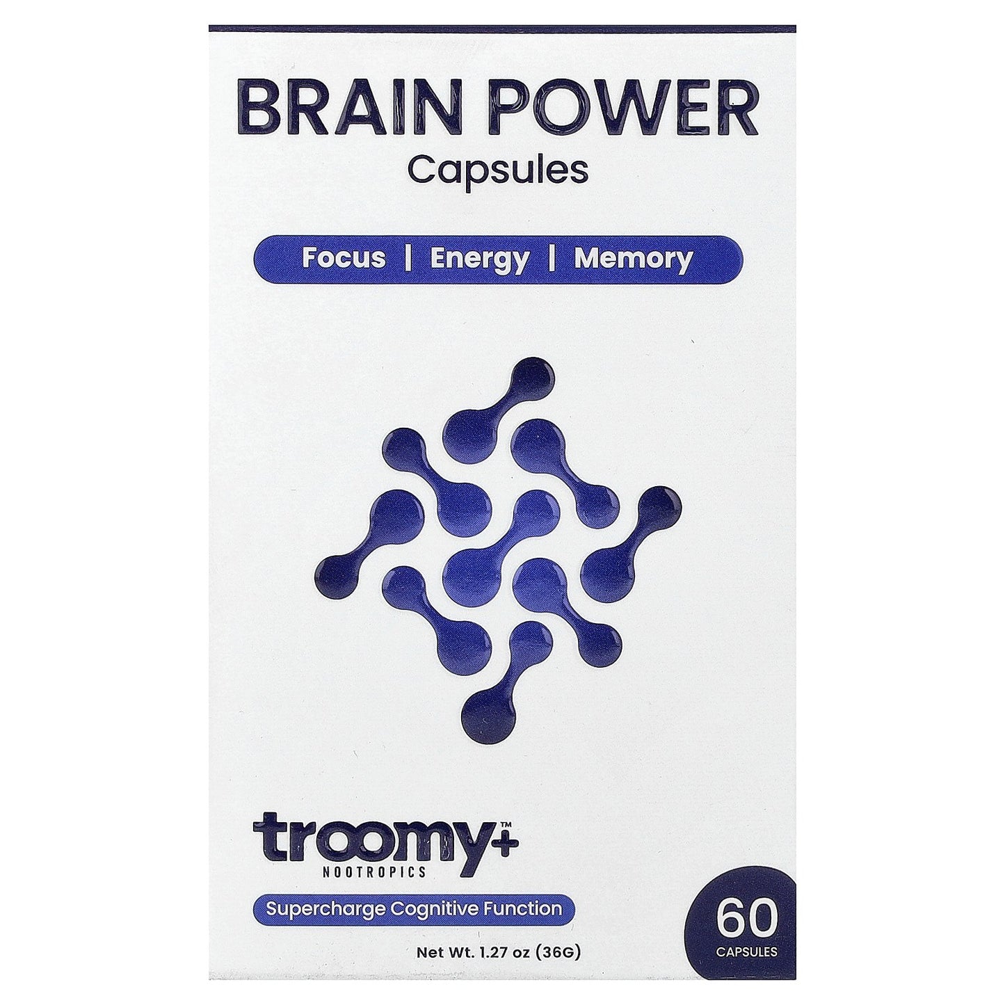 Troomy Nootropics, Brain Power, 60 Capsules