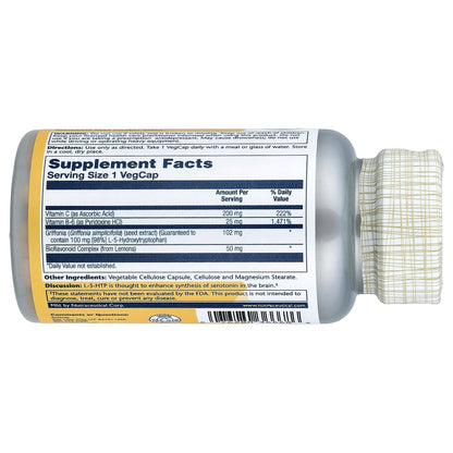Solaray, 5-HTP with Vitamin C & B-6, 60 Vegcaps