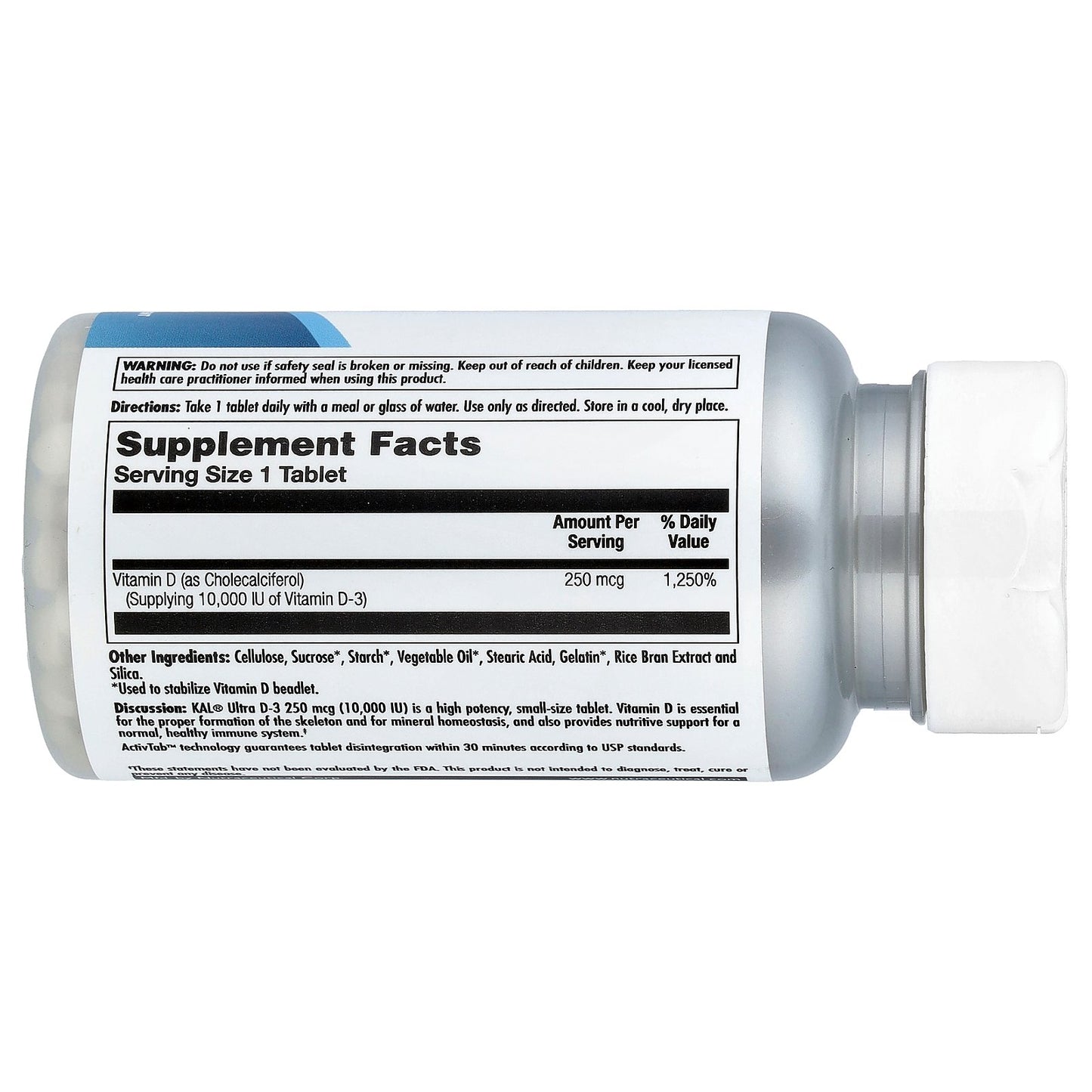 KAL, Ultra D-3, 250 mcg (10,000 IU), 120 Tablets