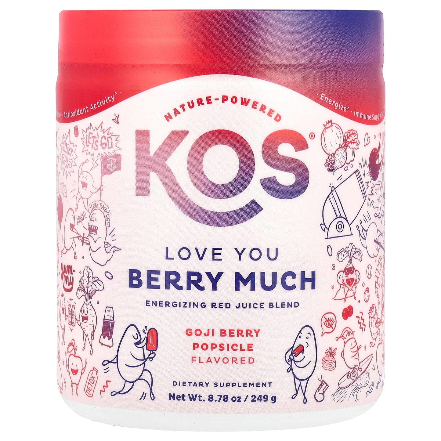 KOS, Love You Berry Much, Energizing Red Juice Blend, Goji Berry Popsicle, 8.78 oz (249 g)