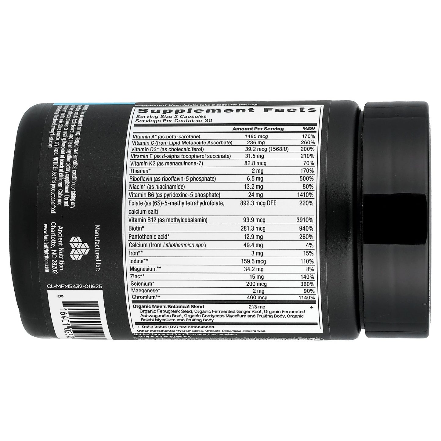 Ancient Nutrition, Men's Fermented Multivitamin, 60 Capsules