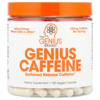 The Genius Brand, Genius Caffeine, 100 mg, 100 Veggie Capsules