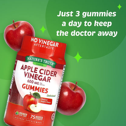 Nature's Truth, Apple Cider Vinegar Gummies, Apple, 75 Gummies