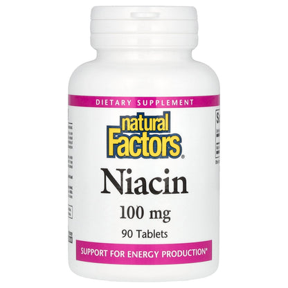 Natural Factors, Niacin, 100 mg, 90 Tablets