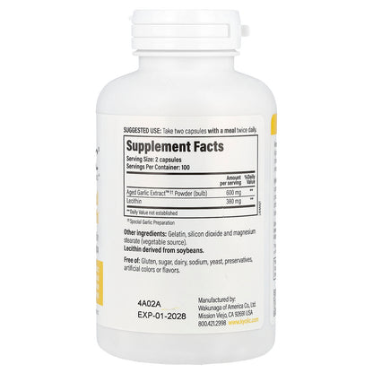 Kyolic, Aged Garlic Extract™, Cholesterol Health, Formula 104, 200 Capsules