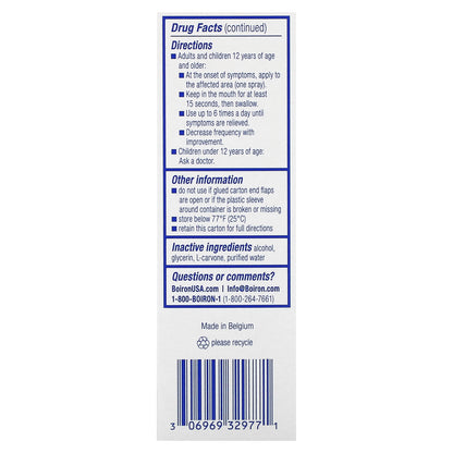 Boiron, ThroatCalm® Spray, 12+ Years, Herbal Mint, 0.68 fl oz (20 ml)