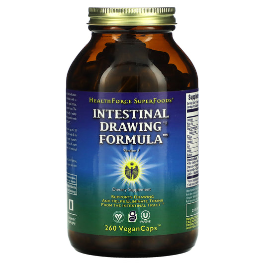 HealthForce Superfoods, Intestinal Drawing Formula, Version 7 , 260 Vegan Caps