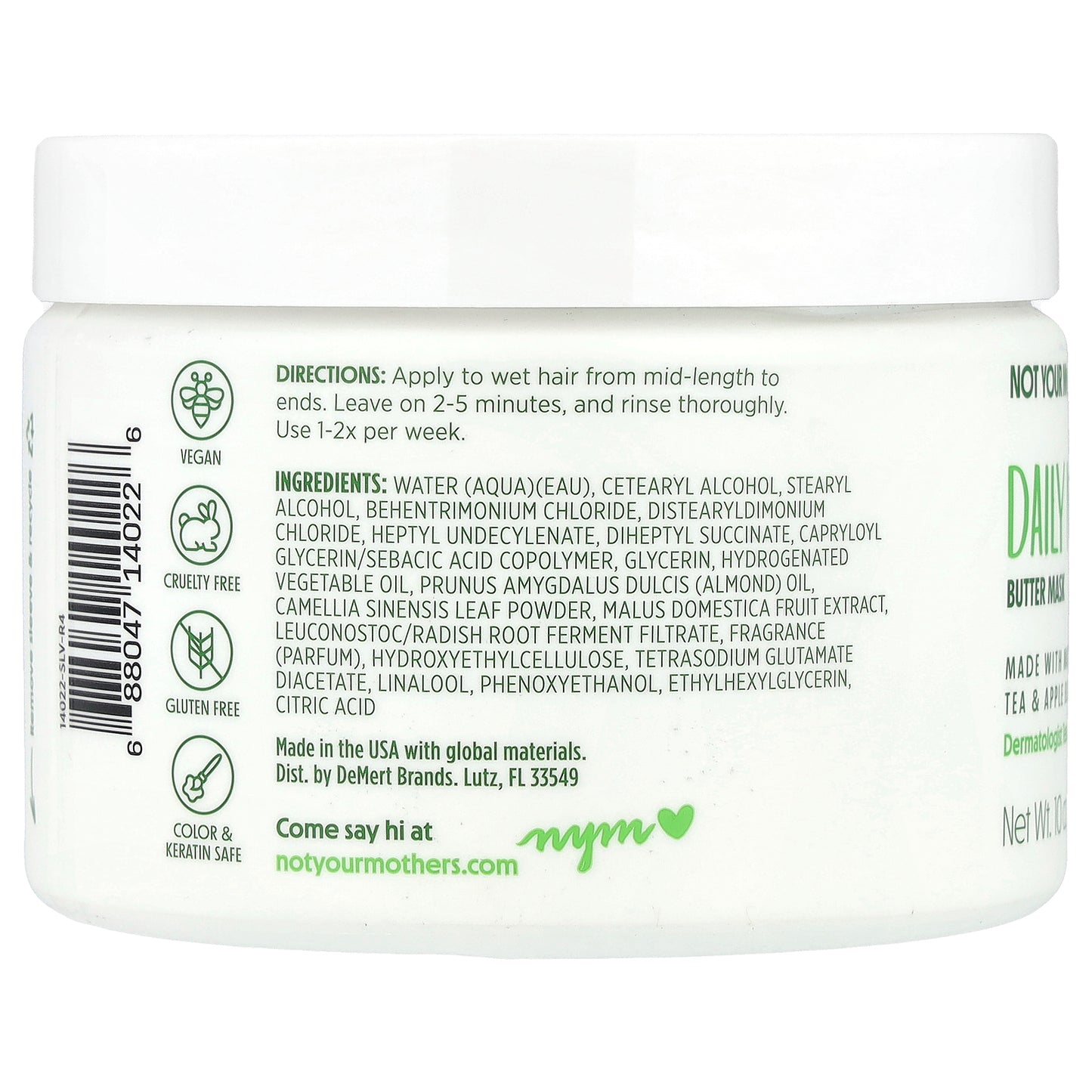 Not Your Mother's, Daily Nutrition Butter Mask, Matcha Green Tea & Apple Blossom, 10 oz (283 g)