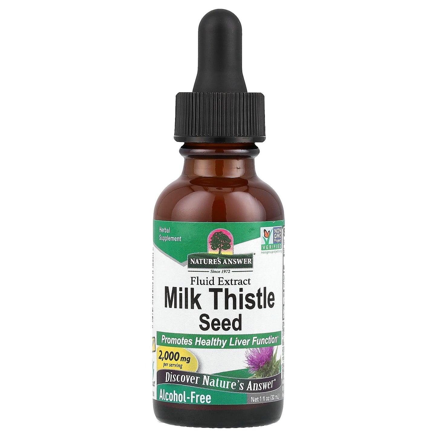 Nature's Answer, Milk Thistle Seed, Fluid Extract, Alcohol-Free, 2,000 mg, 1 fl oz (30 ml)
