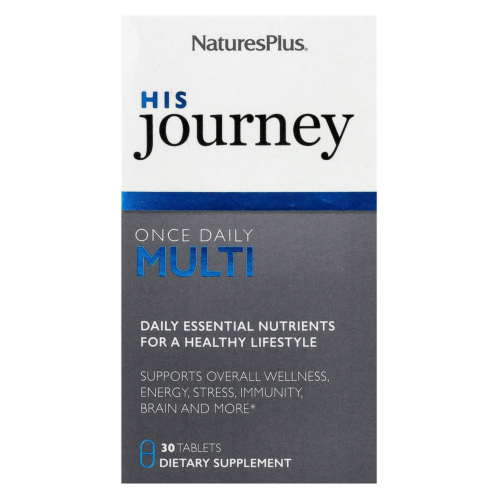 NaturesPlus, His Journey, Once Daily Multi, 30 Tablets