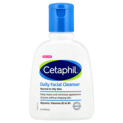 Cetaphil, Daily Facial Cleanser, Normal to Oily Skin, 4 fl oz (118 ml)