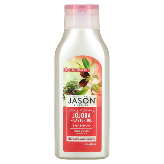 Jason Natural, Strong & Healthy Jojoba + Castor Oil Shampoo, 16 fl oz (473 ml)