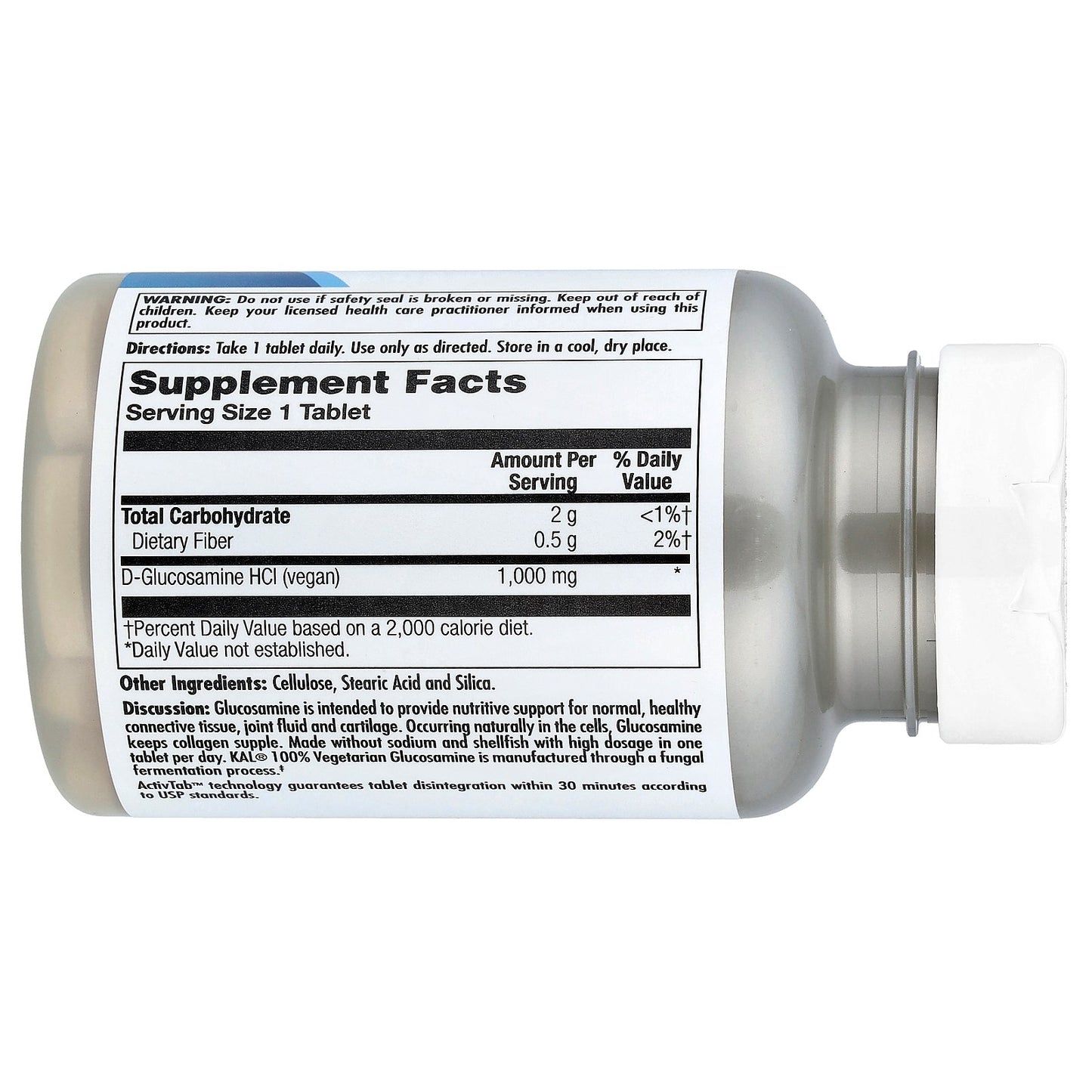 KAL, 100% Vegetarian Glucosamine, 1,000 mg, 60 Tablets