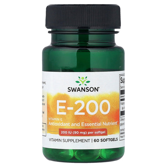 Swanson, Vitamin E-200, 90 mg (200 IU), 60 Softgels