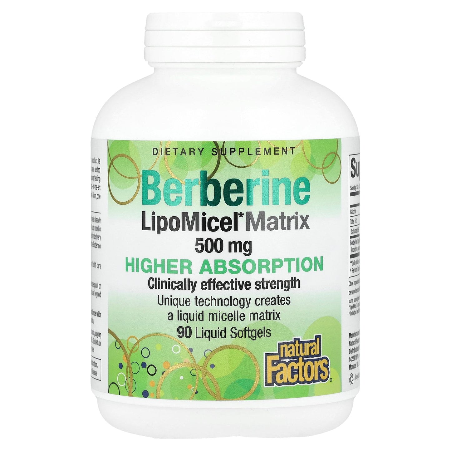 Natural Factors, Berberine LipoMicel Matrix, 90 Liquid Softgels