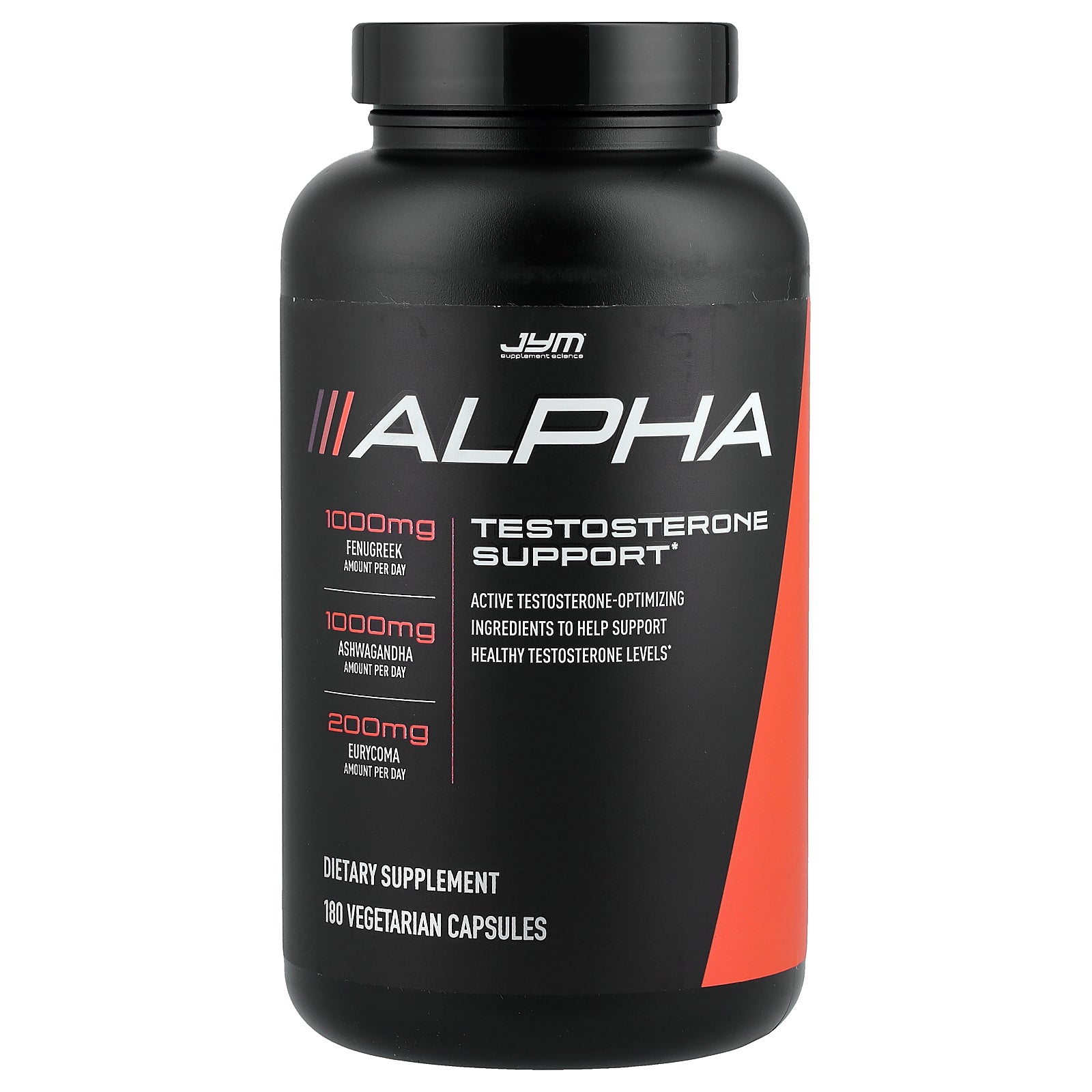 JYM Supplement Science, Alpha, Testosterone Support, 180 Vegetarian Capsules
