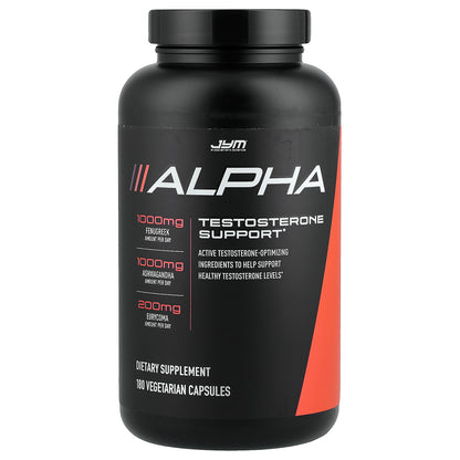 JYM Supplement Science, Alpha, Testosterone Support, 180 Vegetarian Capsules
