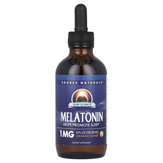 Source Naturals, Sleep Science®, Melatonin, Orange, 1 mg, 4 fl oz (118.28 ml)