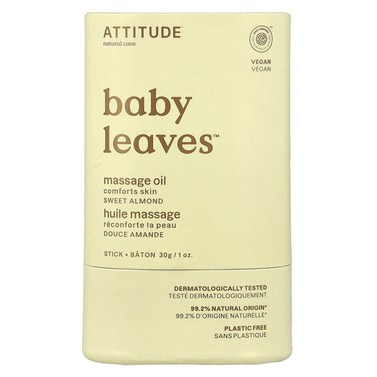 ATTITUDE, Baby Leaves™, Massage Oil Stick, Sweet Almond, 1 oz (30 g)