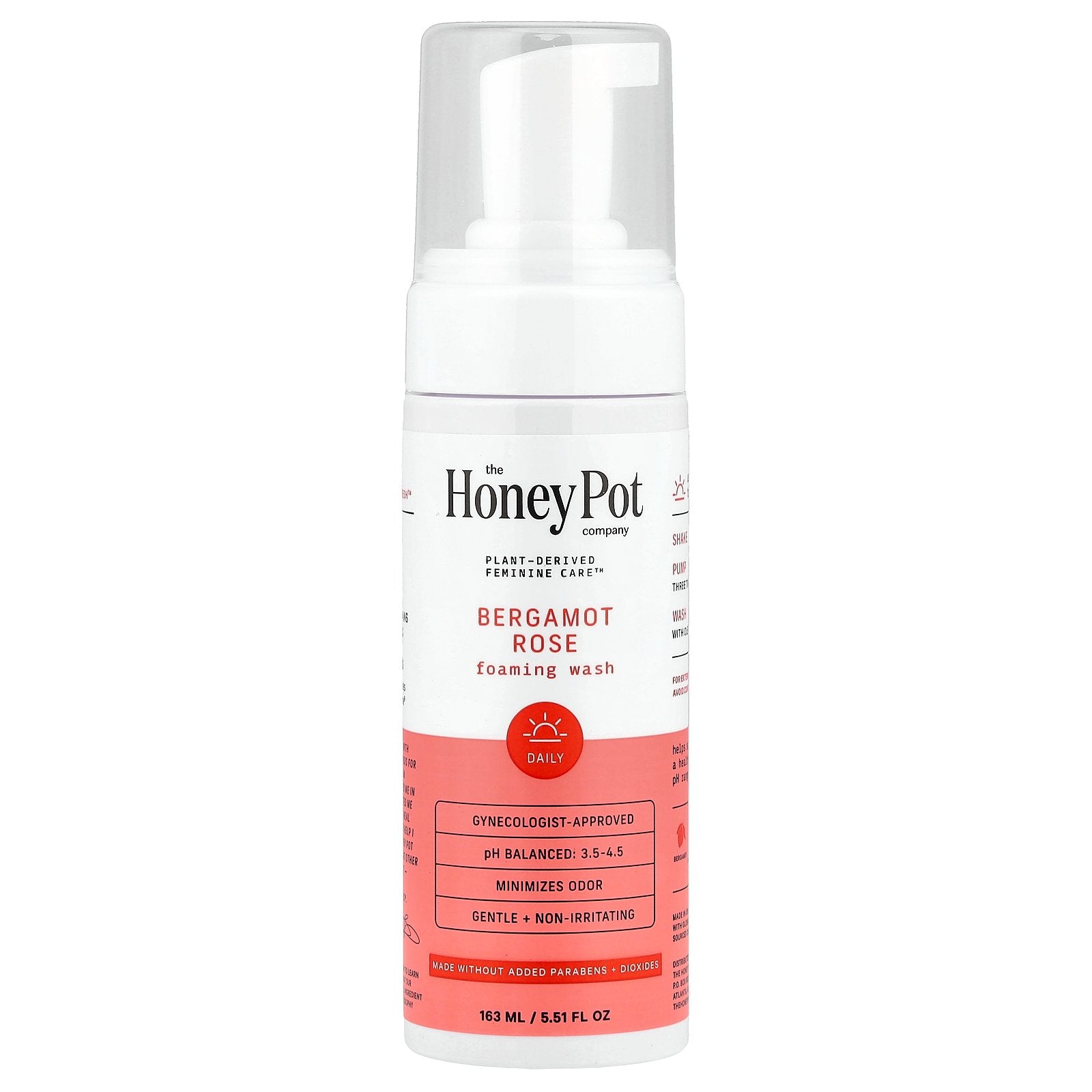 The Honey Pot Company, Foaming Wash, Bergamot Rose, 5.51 fl oz (163 ml)