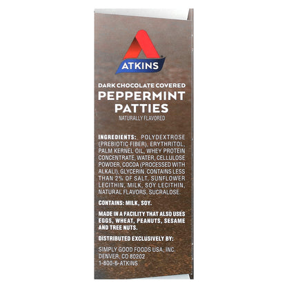 Atkins, Endulge, Dark Chocolate Covered Peppermint Patties, 8 Patties, 0.81 oz (23 g) Each