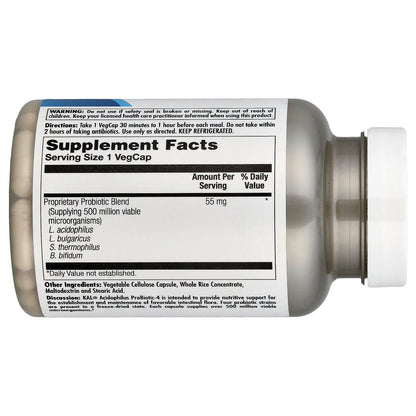 KAL, Acidophilus Probiotic-4, 100 VegCaps