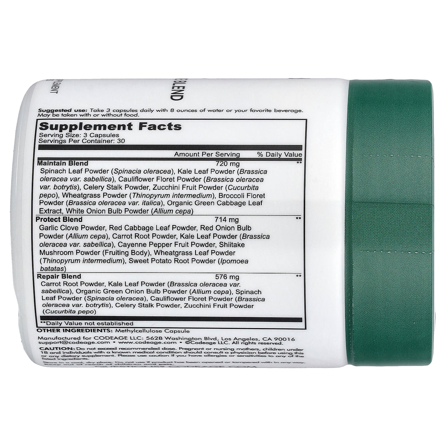 Codeage, Instant Food, Easy Veggies, Daily Veggie Blend, 90 Capsules