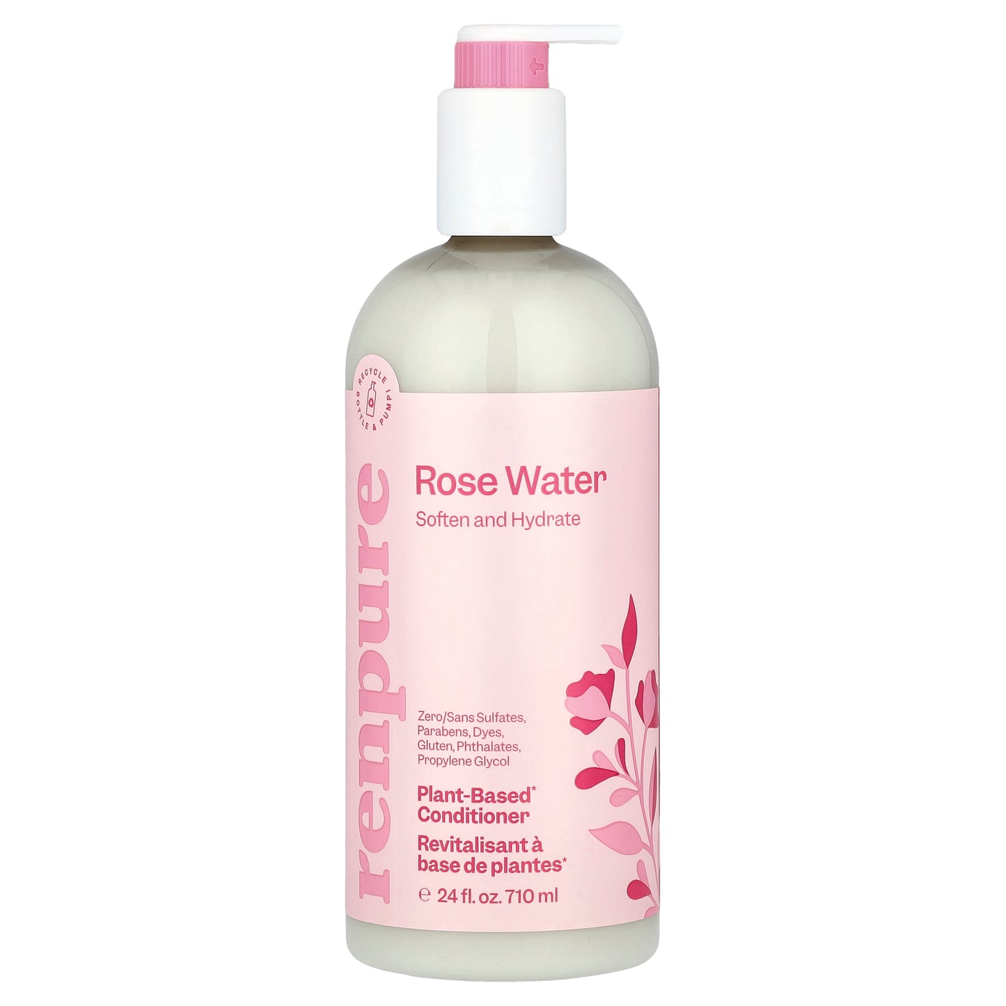 Renpure, Plant-Based Conditioner, Rose Water, 24 fl oz (710 ml)