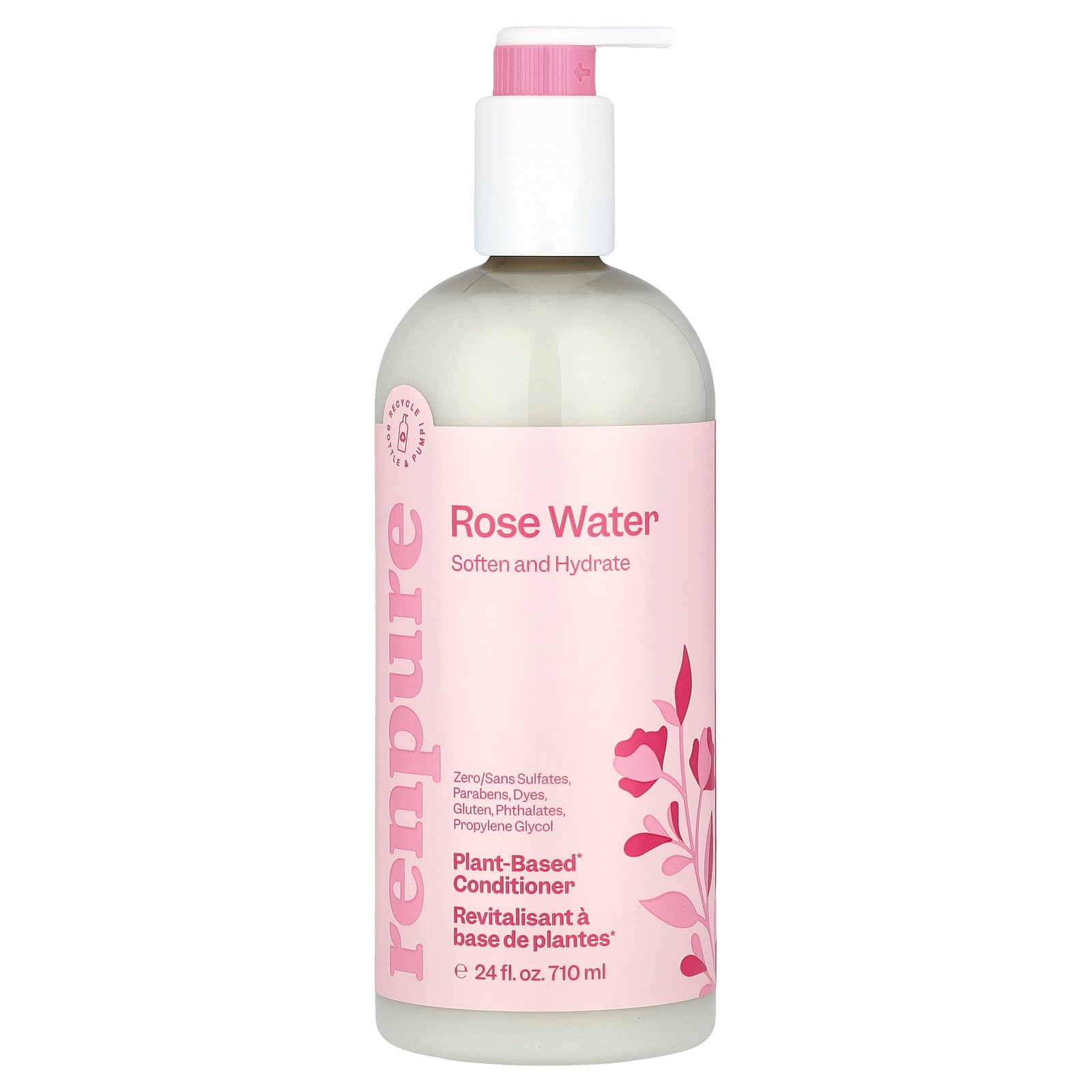 Renpure, Plant-Based Conditioner, Rose Water, 24 fl oz (710 ml)