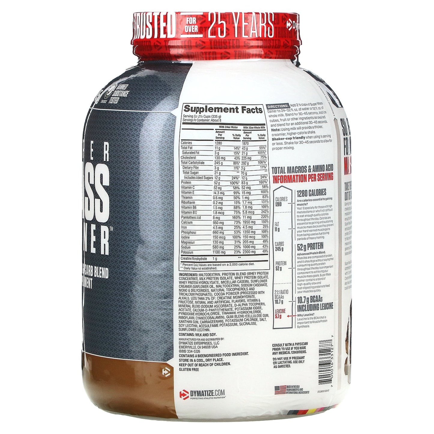 Dymatize, Super Mass Gainer™, Rich Chocolate, 6 lb (2.7 kg)