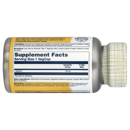 Solaray, L-Glutamine , 500 mg , 50 VegCaps