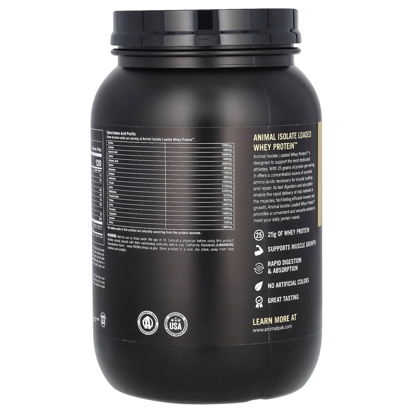 Animal, Isolate Loaded Whey Protein Powder, Vanilla, 2 lb (907 g)